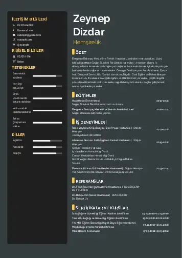 Sağlık Çalışanı Cv Örnekleri cv indir